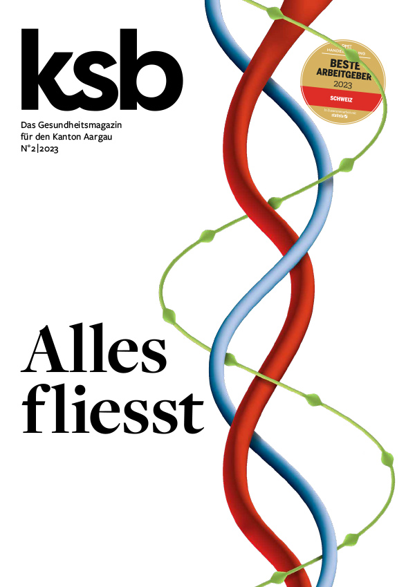 Cover Gesundheitsmagazin Kantonsspital Baden KSB - Ausgabe 2 2023 - Alles fliesst